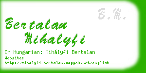 bertalan mihalyfi business card