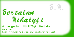 bertalan mihalyfi business card